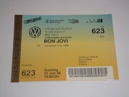 BON JOVI UNUSED CONCERT GIG 1996 TOUR TICKETS Jon EUROPEAN TOUR  - $9.98