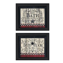 Set Of Two Hot Bath 7 Black Framed Print Bathroom Wall Art - $2,585.21 MXN