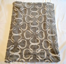 Little Miracles Gray Silver Baby Blanket Tulle Swirl Clover Shape Soft 3... - $49.49