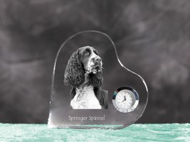 English Springer Spaniel- crystal heart clock with dog - £43.02 GBP
