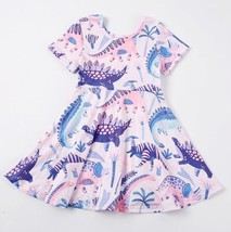 NEW Boutique Dinosaur Girls Short Sleeve Dress - £9.56 GBP