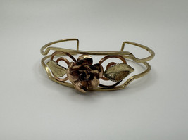 Vintage Gold Filled KREMENTZ Flower Cuff Bracelet 2 1/8 inner diameter BrB2 - $32.65