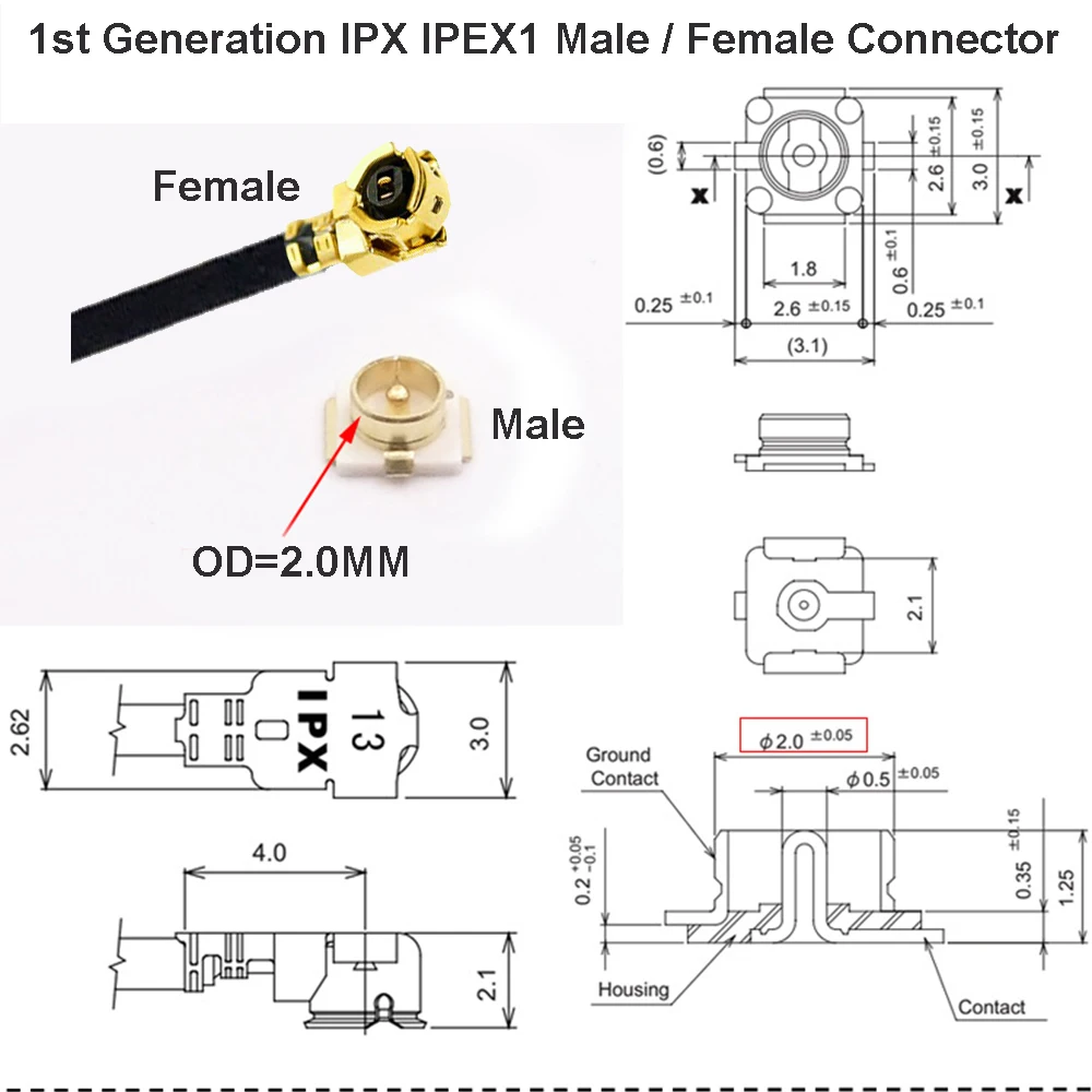 House Home 1pcs Ipex Cable uFL/u.FL/IPX/IPEX-1/ IPEX-4 MHF4 Female To Sma Female - £19.98 GBP