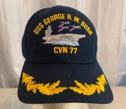 Black USS George H.W Bush CN77 Baseball Type Hat Pre-Owned Adjustable - $15.83