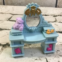 Fisher Price Loving Family Girls Vanity Table Blue Bedroom Furniture Replacement - £7.90 GBP