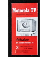 vintage MOTOROLA TV sales BROADSIDE PAMPHLET big screen portable combo f... - $42.08