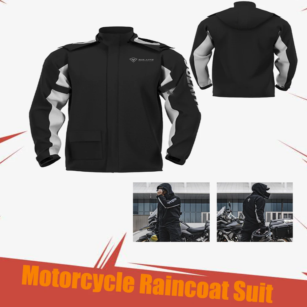 SULAITE Reflective Motorcycle Raincoat Suit Lightweight Foldable Waterproof Rain - £269.63 GBP
