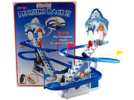 Jolly Penguin Race Set Playful Chase Playset Children Toy Slide Ski Acti... - £15.34 GBP