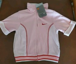 VINTAGE Nike Jacket Girls Sz 4  Pink Track Full Zip Lightweight Swoosh Y... - £25.78 GBP