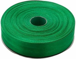 Double Face Solid Satin Ribbon Roll, Light Gift Wrap Ribbon Green 50Yard - £12.15 GBP