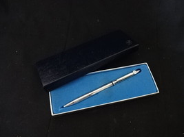 Cross Silver Blue Ink Ball Pen In Original Box 10 Year Service Engraved - $19.95