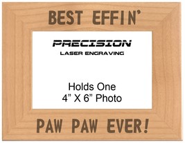 Grandpa Paw Paw Gift Best Effin Paw Paw Ever Engraved Wood Picture Frame - £19.17 GBP+