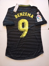 Karim Benzema Real Madrid La Liga Match Slim Black Third Soccer Jersey 2022-2023 - £93.72 GBP