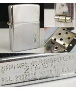 vintage Zippo lighter 3 barrel 1937-1950 Pat. 2032695 16 hole MONOGRAM &quot;DD&quot; - $399.99