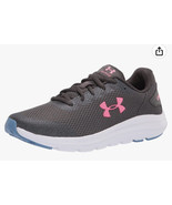 Under armour NIB GS Surge 2 girls size 7 gray pink athletic sneakers sf - £27.37 GBP