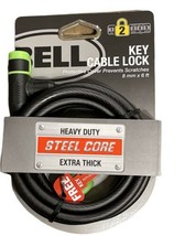 Bell Key Cable Bike Lock 8 mm 6 ft Extra Thick Level 2 Security Steel Core Black - £10.27 GBP