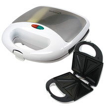 Brentwood Non Stick Compact Dual Sandwich Maker in White - $1,219.72 MXN