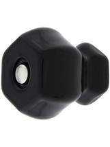 Set Of 10 Glass Cabinet Knobs Black Milk Glass Depression Era Style 1.25&quot; - £42.18 GBP