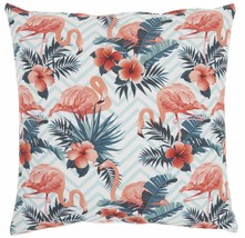 Pink Flamingo Chevron Throw Pillow - £33.05 GBP