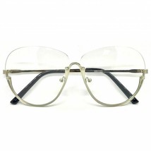 OVERSIZED VINTAGE RETRO Style Clear Lens SUN GLASSES Large Silver Metal ... - $12.60