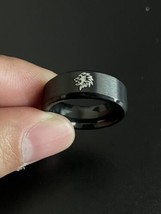 8mm Black Lion King Ring Stainless Steel Rings for Mens Woman Wedding Band - £17.54 GBP