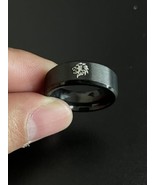 8mm Black Lion King Ring Stainless Steel Rings for Mens Woman Wedding Band - £17.29 GBP