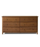 Farmhouse Solid Pine Wood 6 Drawer Dresser in Walnut Finish - $1,296.57 CAD