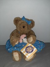 Vermont Teddy Bear Company Plush Brown Fully Jointed Blue Floral Dress 1... - $34.64