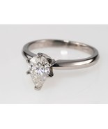 0.75 carat Pear Shaped Diamond Platinum Solitaire Engagement Ring Size 5.25 - $4,763.00 CAD