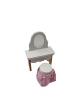 Kidkraft Dollhouse Furniture Vanity &amp; Chair White with Pink Set - £5.95 GBP