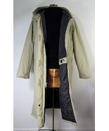 Lands End Khaki Tan Brown Long Hooded Fleece Parka Coat Polartec - €72,18 EUR