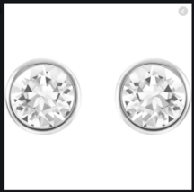 Swarovski Solitaire Stud Earrings Rhodium Plated 5101338  - £43.16 GBP