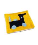 Vtg handmade yellow decorative locomotive train cushion cover kids pillo... - £13.89 GBP