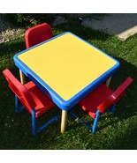 Vintage Fisher Price Arts &amp; Crafts Table And 3 Chairs Set Child Size GUC... - €296,83 EUR