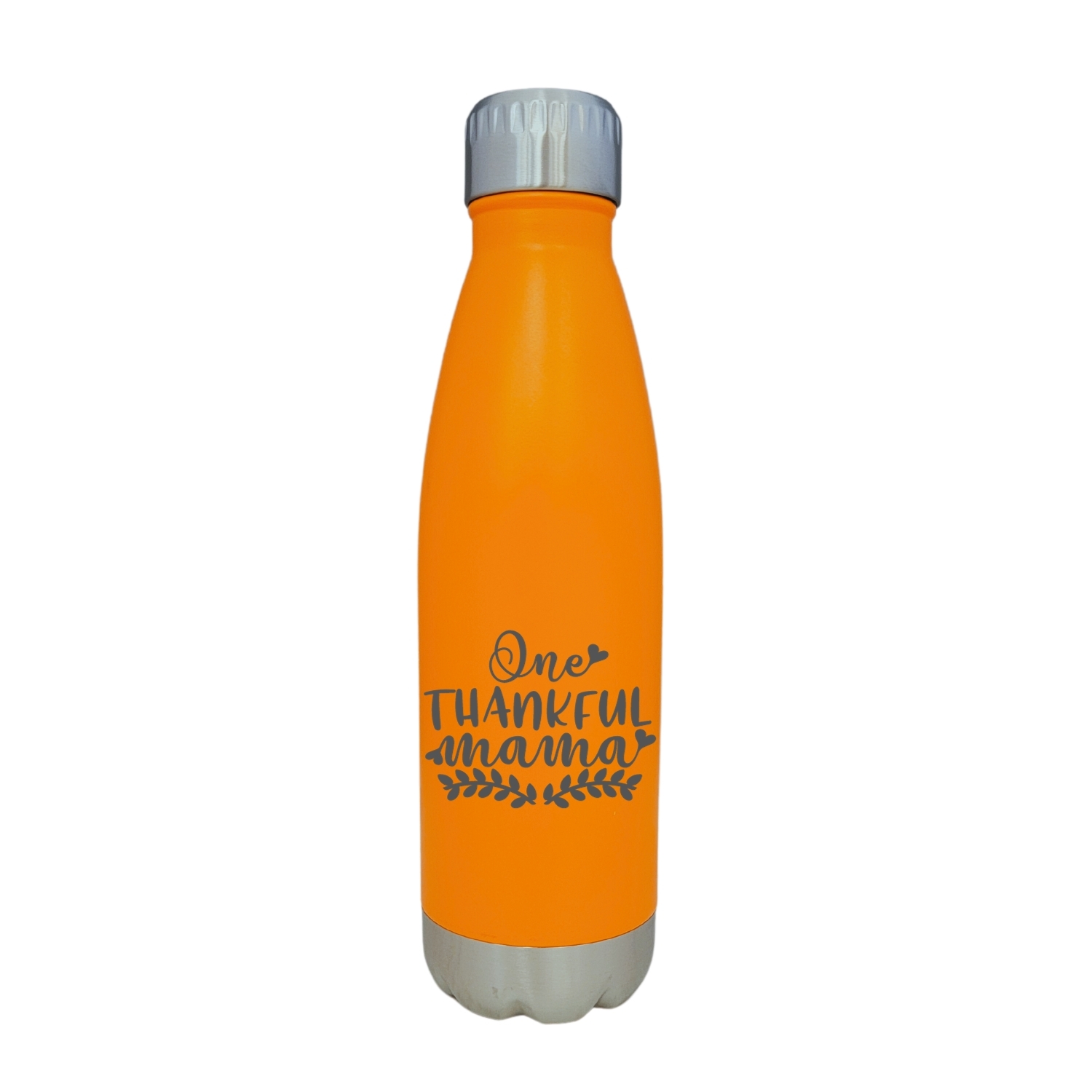 One Thankful Mama Thanksgiving Orange 17oz Water Bottle LA5151
