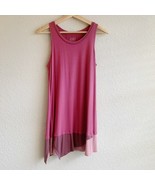 LOGO by Lori Goldstein Women&#39;s Dusty Pink Knit Tank Contrast Hem Size Small - $241.75 MXN