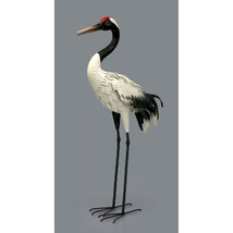White &amp; Black with Red Crown Heron Statue - $131.65