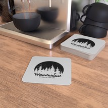 100 pcs Square &quot;Wanderlust&quot; Coasters, Black 4x4, Protect Your Table from Ugly St - £65.03 GBP+