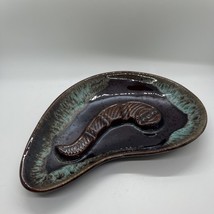 Vintage Ashtray/trinket Dish USA # 3456 Brown Blue Mid Century Made in USA - £25.47 GBP