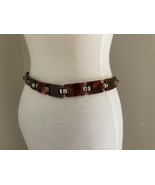 Vintage  Brighton Tortoise Shell Lucite Link Buckle Leather Silver tone ... - $23.76