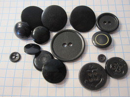 Vintage lot of Sewing Buttons - mix of Black Rounds - Anchors - $15.00