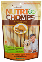 Nutri Chomps Mini Twist Dog Treat Peanut Butter Flavor 60 count (6 x 10 ct) Nutr - £41.48 GBP