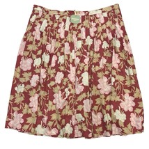 Ryegrass Skirt Womens 24W Mauve Floral Linen Blend Pleated Maxi Cottagecore - $34.35