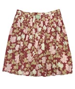 Ryegrass Skirt Womens 24W Mauve Floral Linen Blend Pleated Maxi Cottagecore - €29,41 EUR
