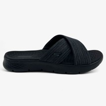 Skechers Go Walk Flex Butterfly Bliss Black Gray Womens Sandal Slip-On - £33.71 GBP