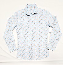 BAR III Young Men&#39;s 14-14.5 Small Blue COCKTAILS Organic Cotton Slim Shirt 36&quot; - £15.03 GBP