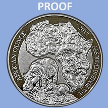 2017 RWANDA HIPPO PROOF 1 OZ 0.999 SILVER COIN AFRICAN WILDLIFE SERIES -... - $82.95