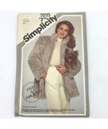 Simplicity Sewing Pattern 5225 size 6 8 10 Fur Coat 1980s Jacket UNCUT V... - £7.27 GBP