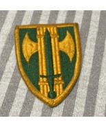 Vintage Military Green Gold Double Axes Patch  - $14.42 CAD