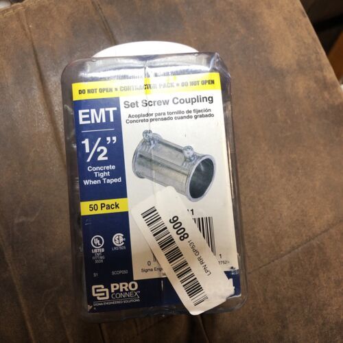 1/2″ Zinc Die Cast Set Screw Type EMT Coupling Fittings UL Listed – (50 Pack) - $9.89